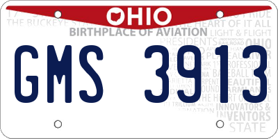 OH license plate GMS3913