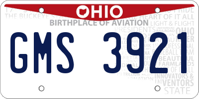 OH license plate GMS3921