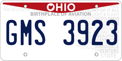 OH license plate GMS3923