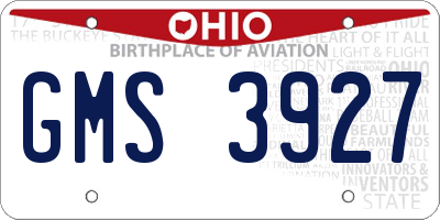 OH license plate GMS3927