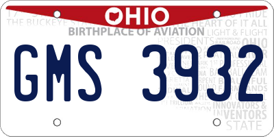 OH license plate GMS3932