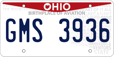 OH license plate GMS3936