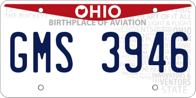 OH license plate GMS3946