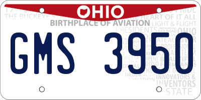 OH license plate GMS3950