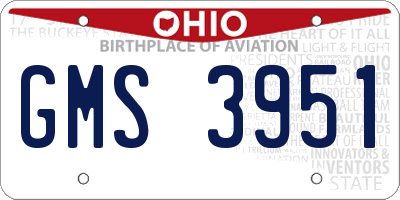OH license plate GMS3951