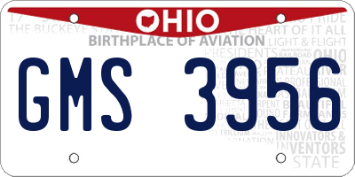 OH license plate GMS3956