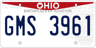 OH license plate GMS3961