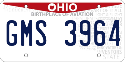 OH license plate GMS3964