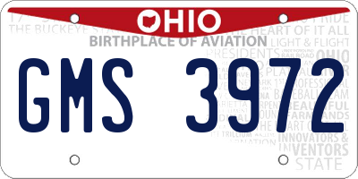 OH license plate GMS3972