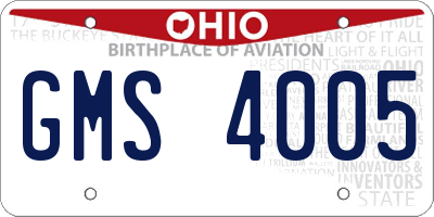 OH license plate GMS4005