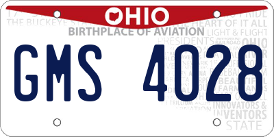 OH license plate GMS4028