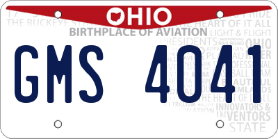 OH license plate GMS4041