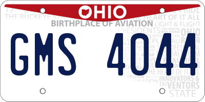 OH license plate GMS4044