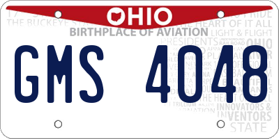 OH license plate GMS4048