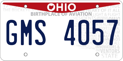 OH license plate GMS4057