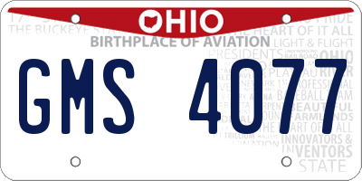 OH license plate GMS4077