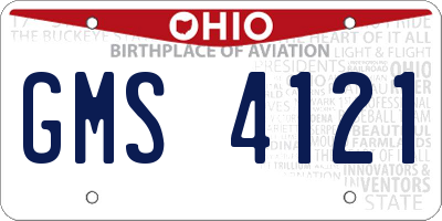 OH license plate GMS4121