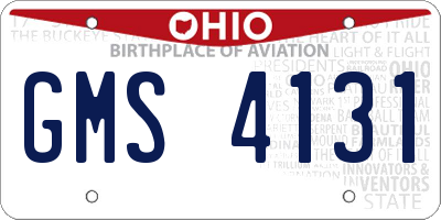 OH license plate GMS4131