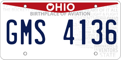 OH license plate GMS4136