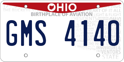 OH license plate GMS4140