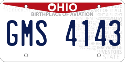 OH license plate GMS4143