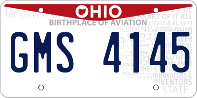 OH license plate GMS4145