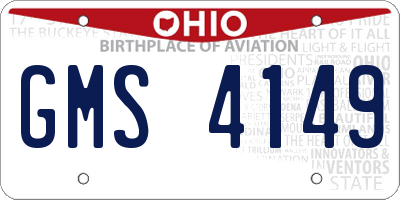 OH license plate GMS4149