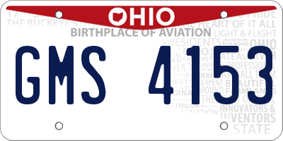 OH license plate GMS4153