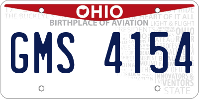 OH license plate GMS4154
