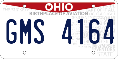 OH license plate GMS4164