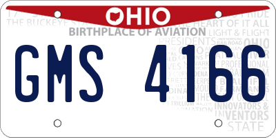 OH license plate GMS4166
