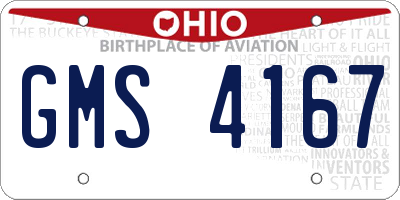 OH license plate GMS4167