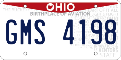 OH license plate GMS4198