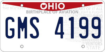 OH license plate GMS4199