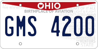 OH license plate GMS4200