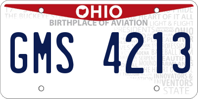 OH license plate GMS4213