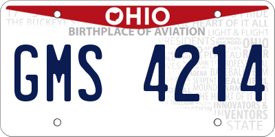 OH license plate GMS4214