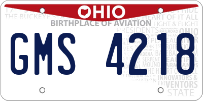 OH license plate GMS4218