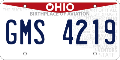 OH license plate GMS4219