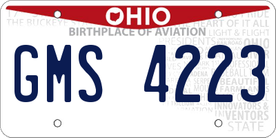 OH license plate GMS4223