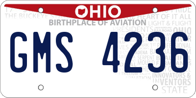 OH license plate GMS4236