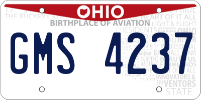 OH license plate GMS4237