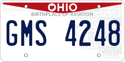 OH license plate GMS4248