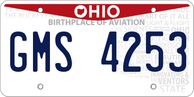 OH license plate GMS4253