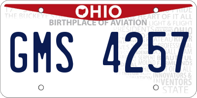 OH license plate GMS4257