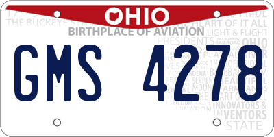 OH license plate GMS4278