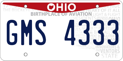 OH license plate GMS4333