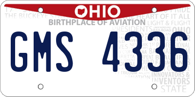 OH license plate GMS4336