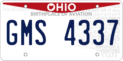 OH license plate GMS4337