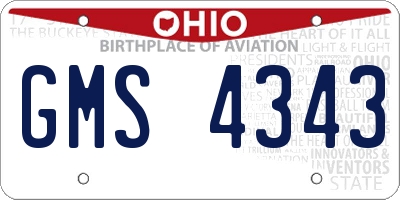 OH license plate GMS4343